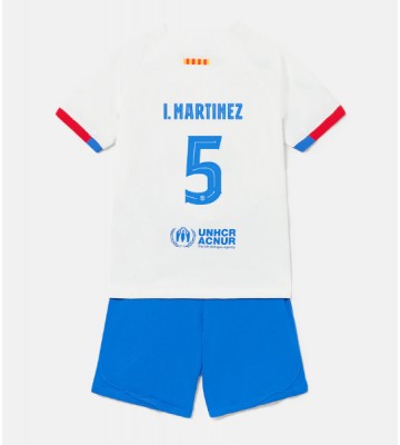Barcelona Inigo Martinez #5 Udebanesæt Børn 2023-24 Kort ærmer (+ korte bukser)